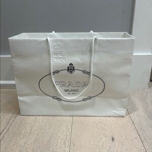 Prada Milano White Paper Shopping Bag
